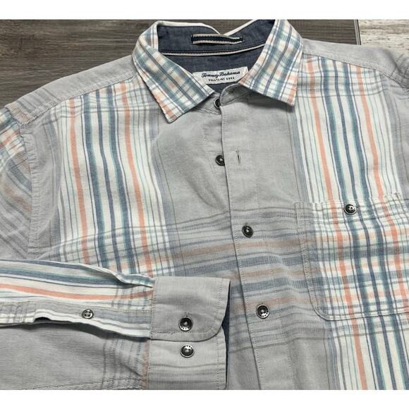 Tommy Bahama‎ Shirt Corduroy Blue Mens M Button Down Coastline Cord Long Sleeve - Picture 1 of 10